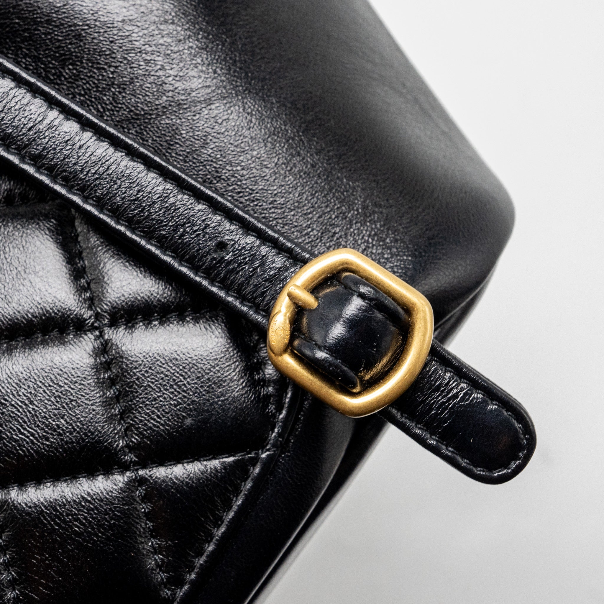 CHANEL 23K MINI BACKPACK LAMBSKIN BLACK GHW (MICROCHIP)