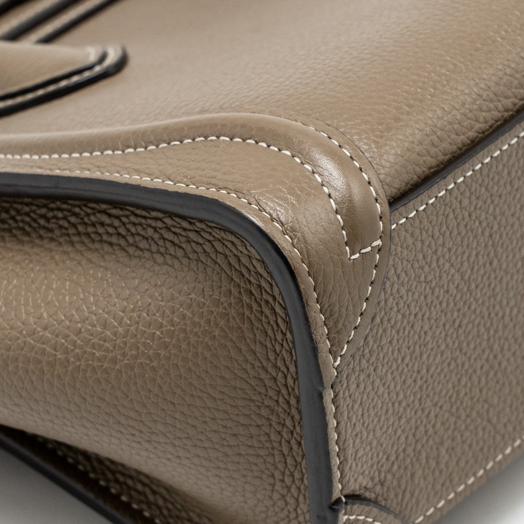 CELINE NANO LUGGAGE BAG CALFSKIN GREY SHW