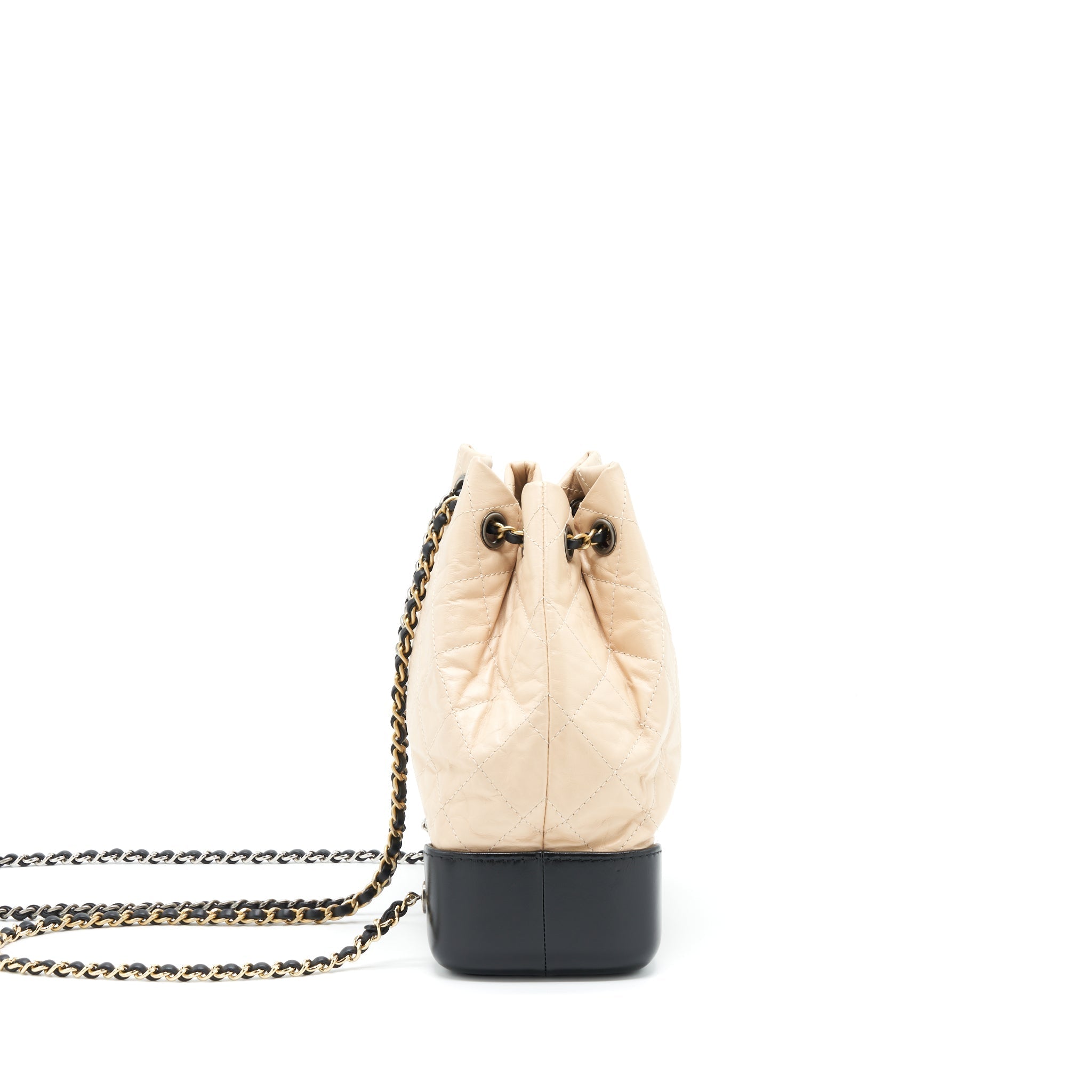 CHANEL SMALL GABRIELLE BACKPACK BEIGE/BLACK MULTI COLOUR HARDWARE