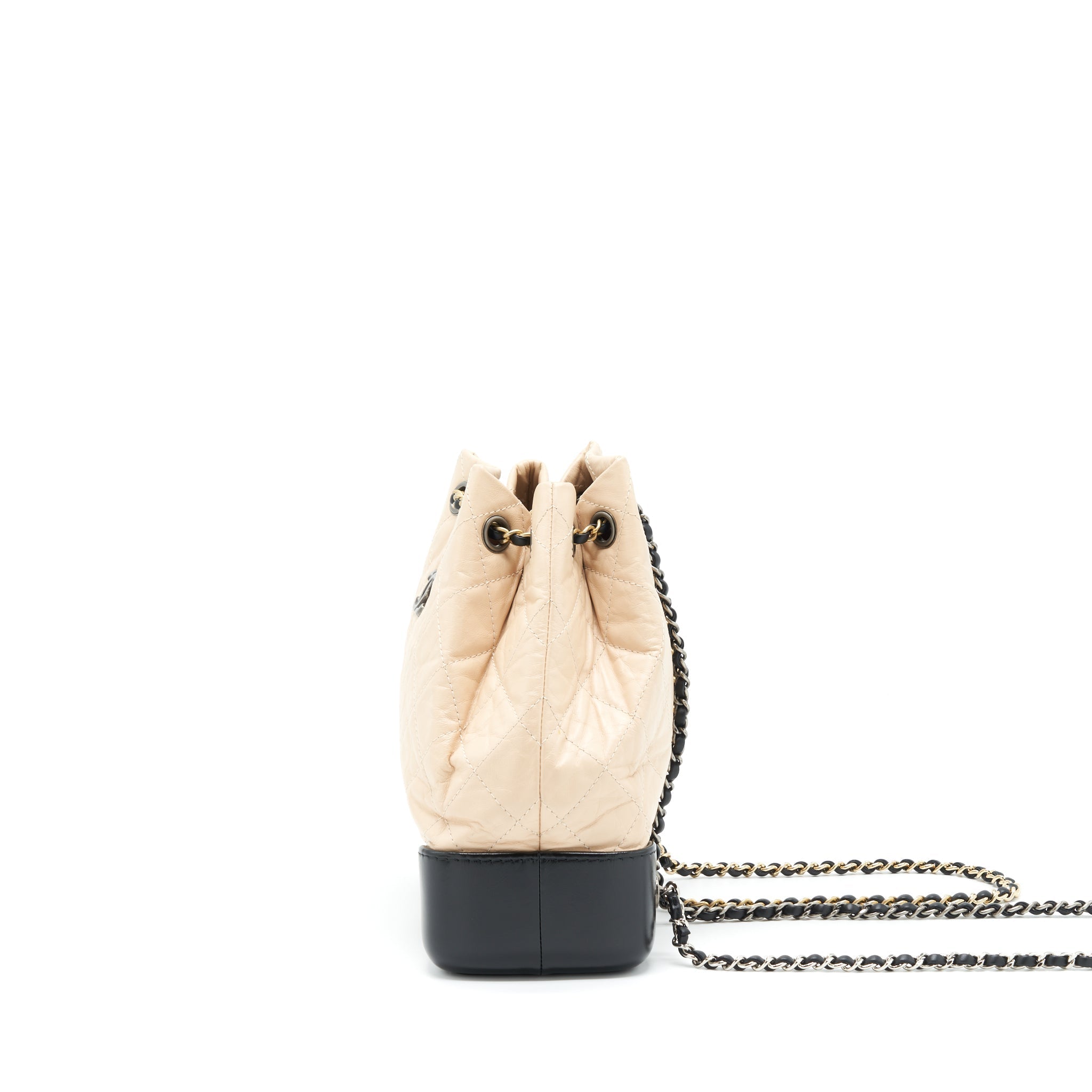 CHANEL SMALL GABRIELLE BACKPACK BEIGE/BLACK MULTI COLOUR HARDWARE