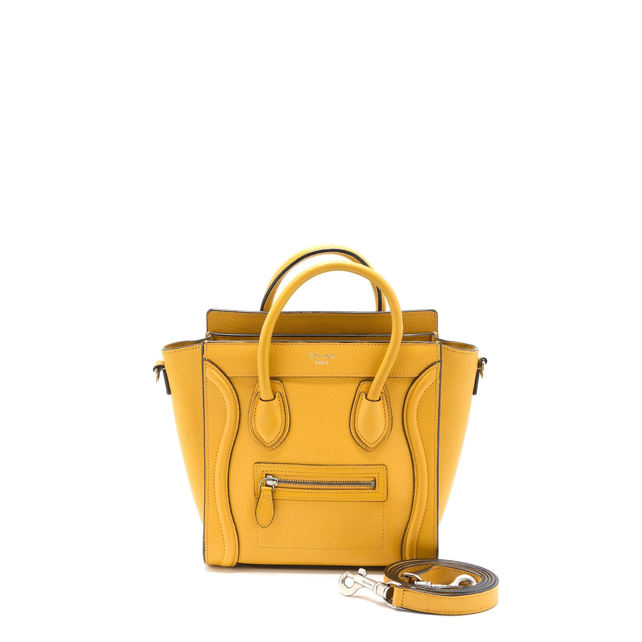 CELINE NANO LUGGAGE BAG CALFSKIN YELLOW SHW