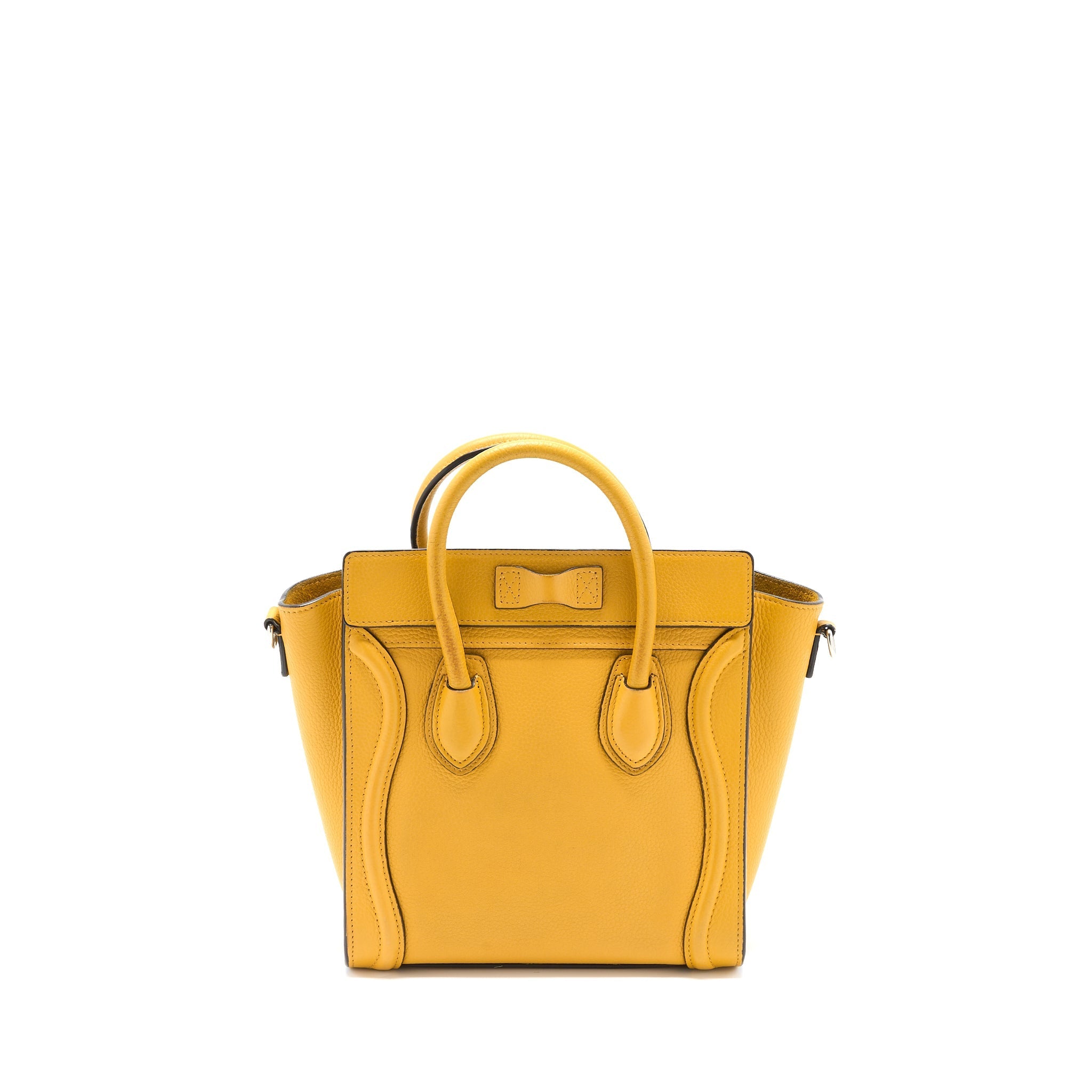CELINE NANO LUGGAGE BAG CALFSKIN YELLOW SHW