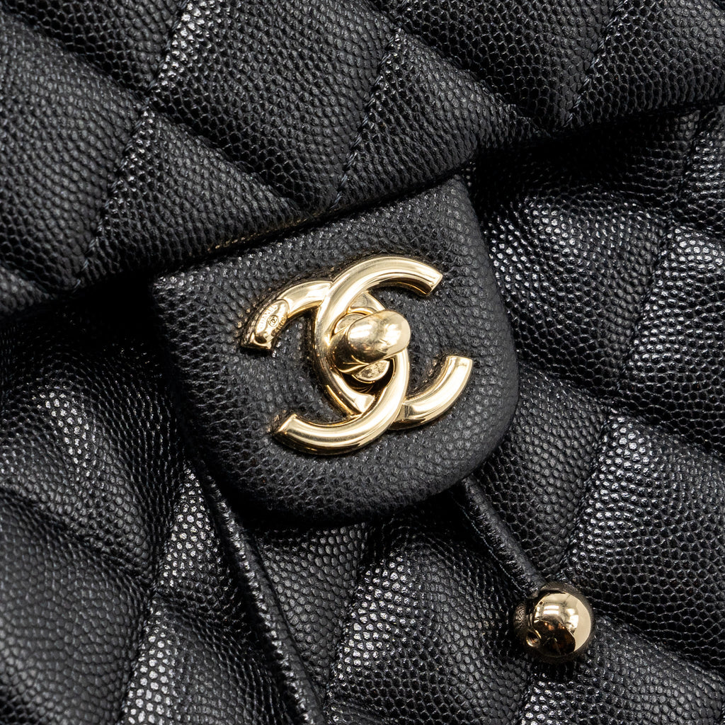 CHANEL 23S MINI BACKPACK CAVIAR BLACK LGHW (MICROCHIP)