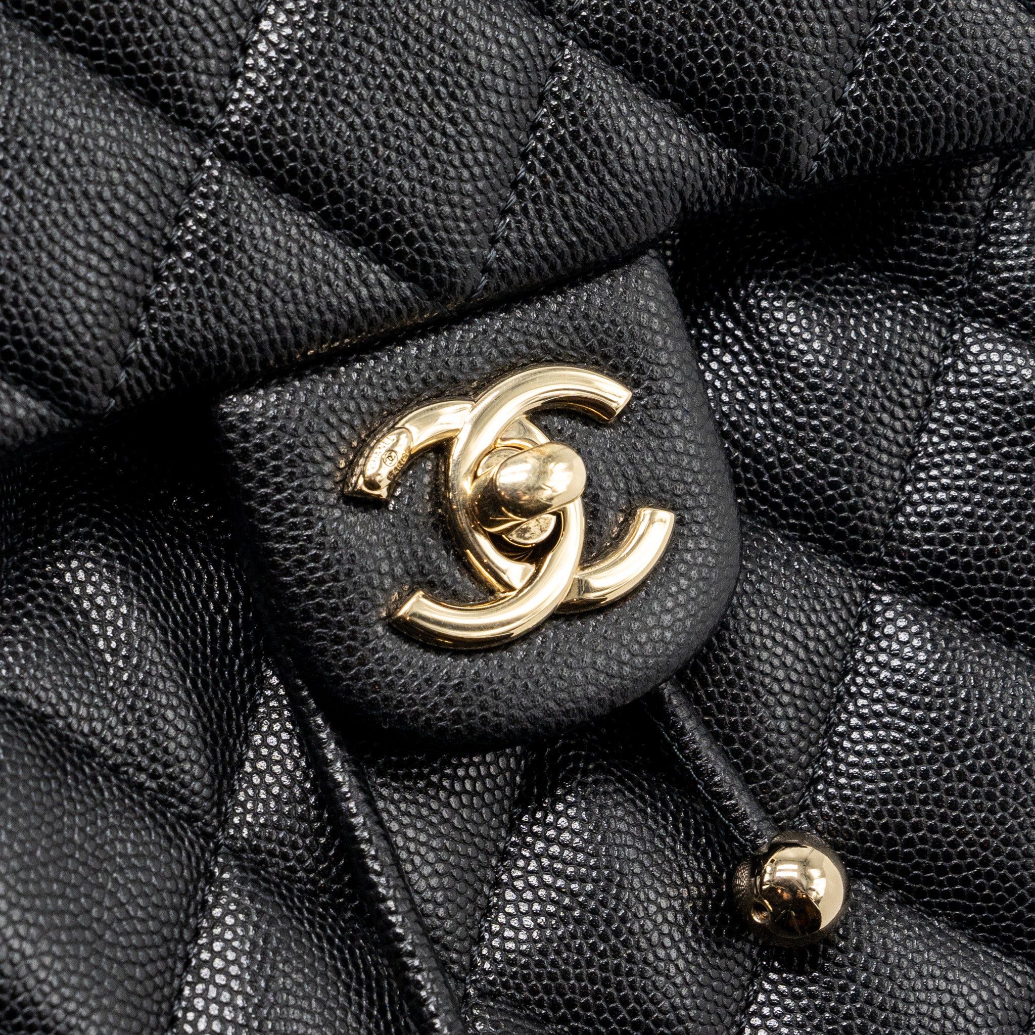 CHANEL 23S MINI BACKPACK CAVIAR BLACK LGHW (MICROCHIP)