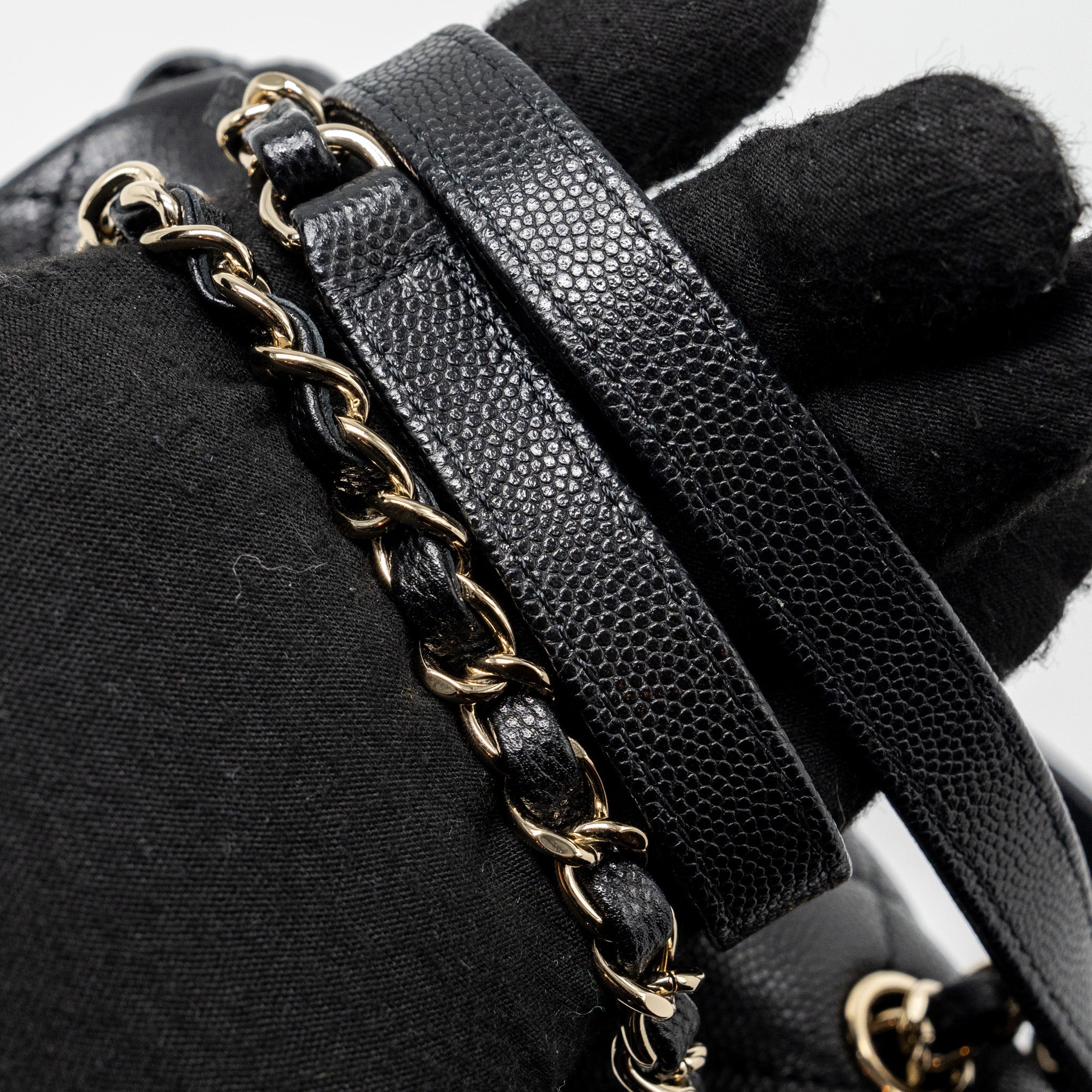 CHANEL 23S MINI BACKPACK CAVIAR BLACK LGHW (MICROCHIP)