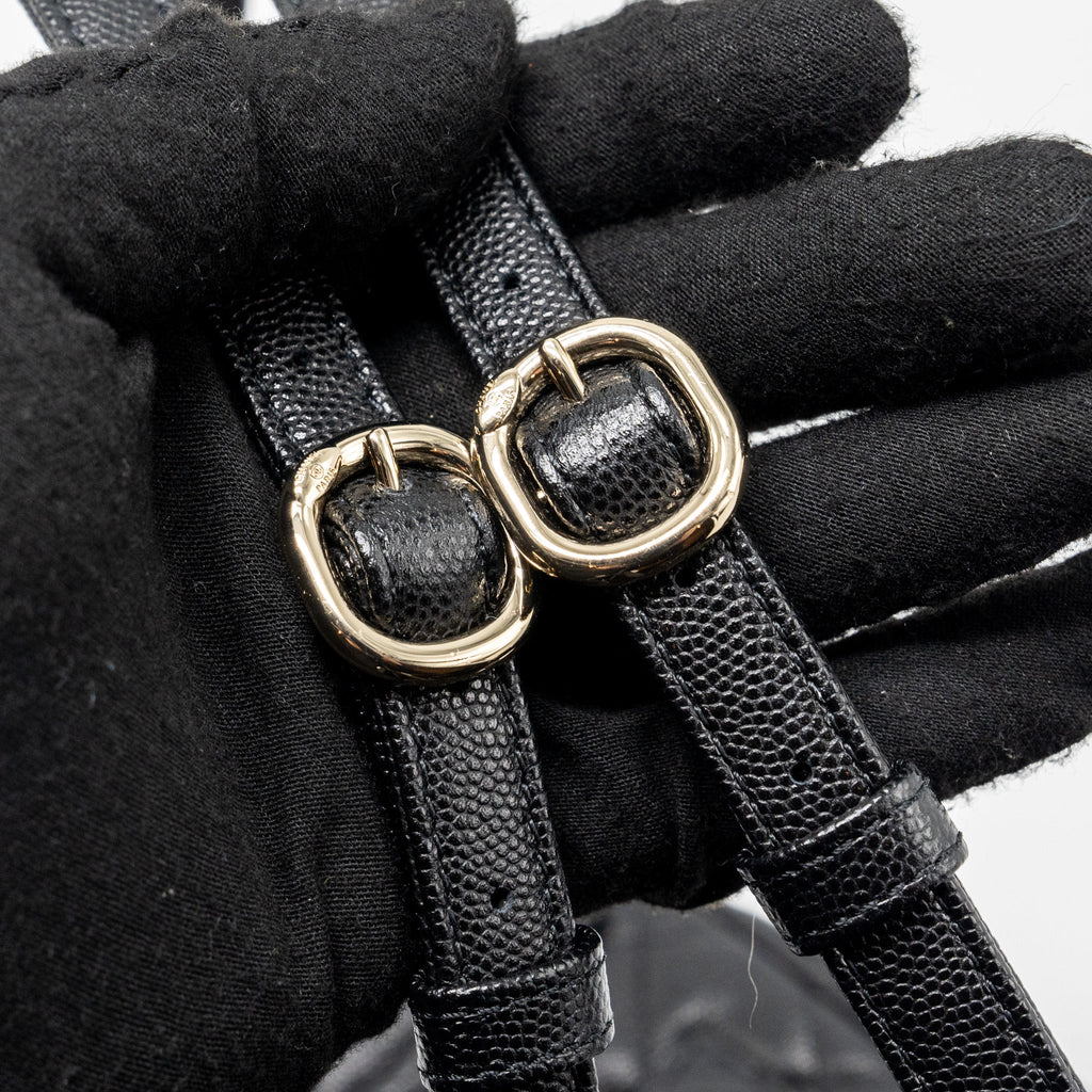 CHANEL 23S MINI BACKPACK CAVIAR BLACK LGHW (MICROCHIP)