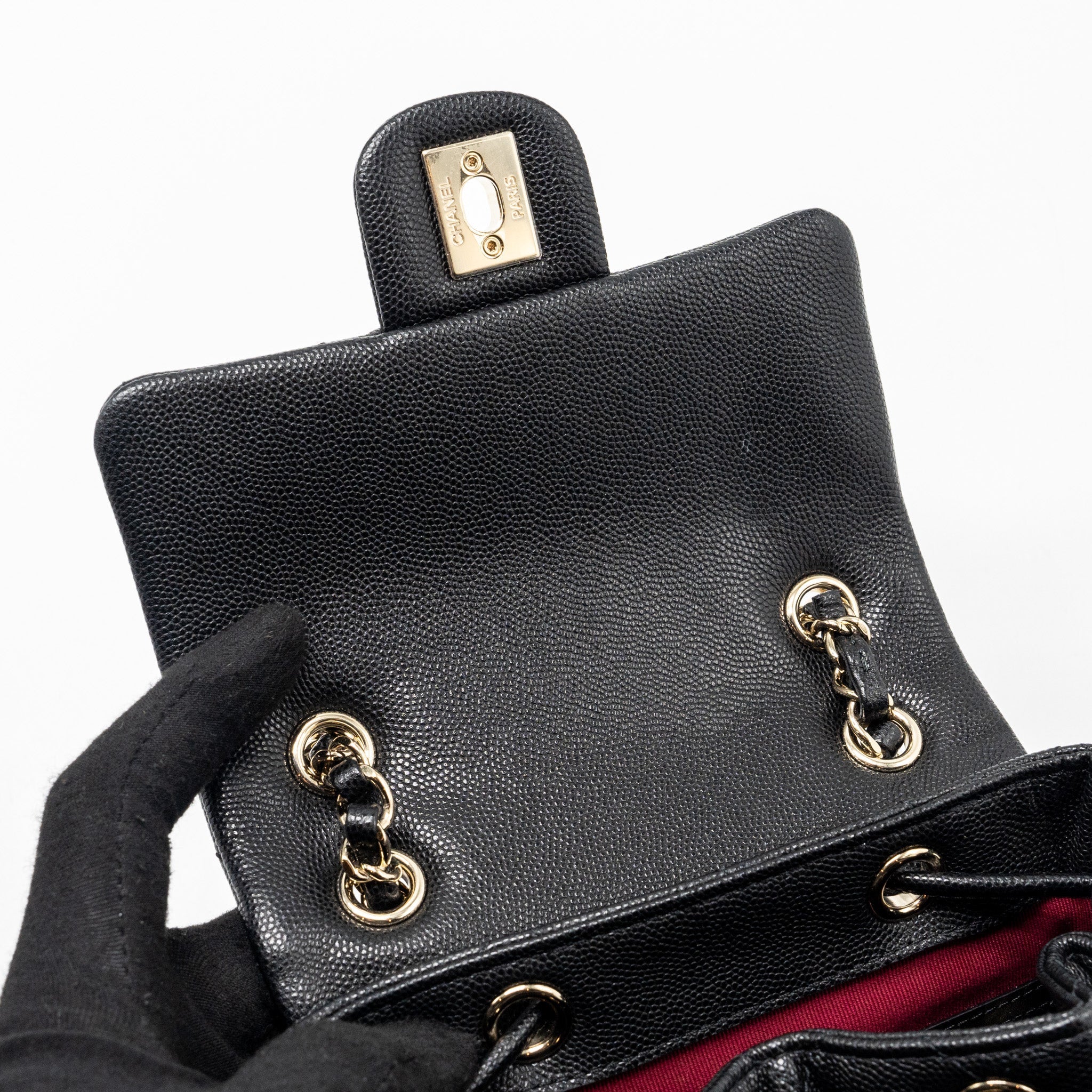 CHANEL 23S MINI BACKPACK CAVIAR BLACK LGHW (MICROCHIP)