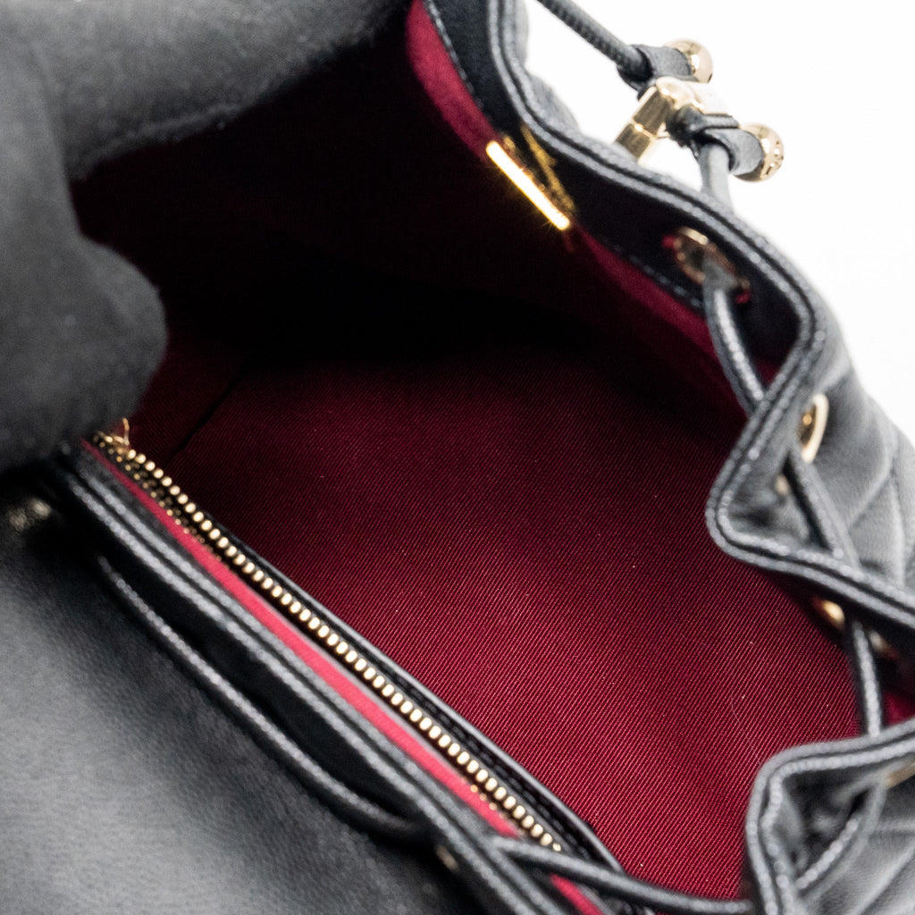 CHANEL 23S MINI BACKPACK CAVIAR BLACK LGHW (MICROCHIP)