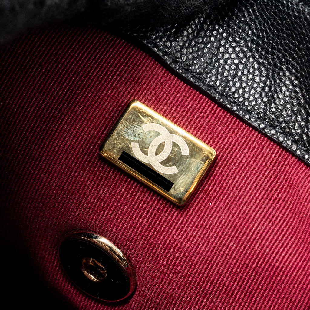 CHANEL 23S MINI BACKPACK CAVIAR BLACK LGHW (MICROCHIP)