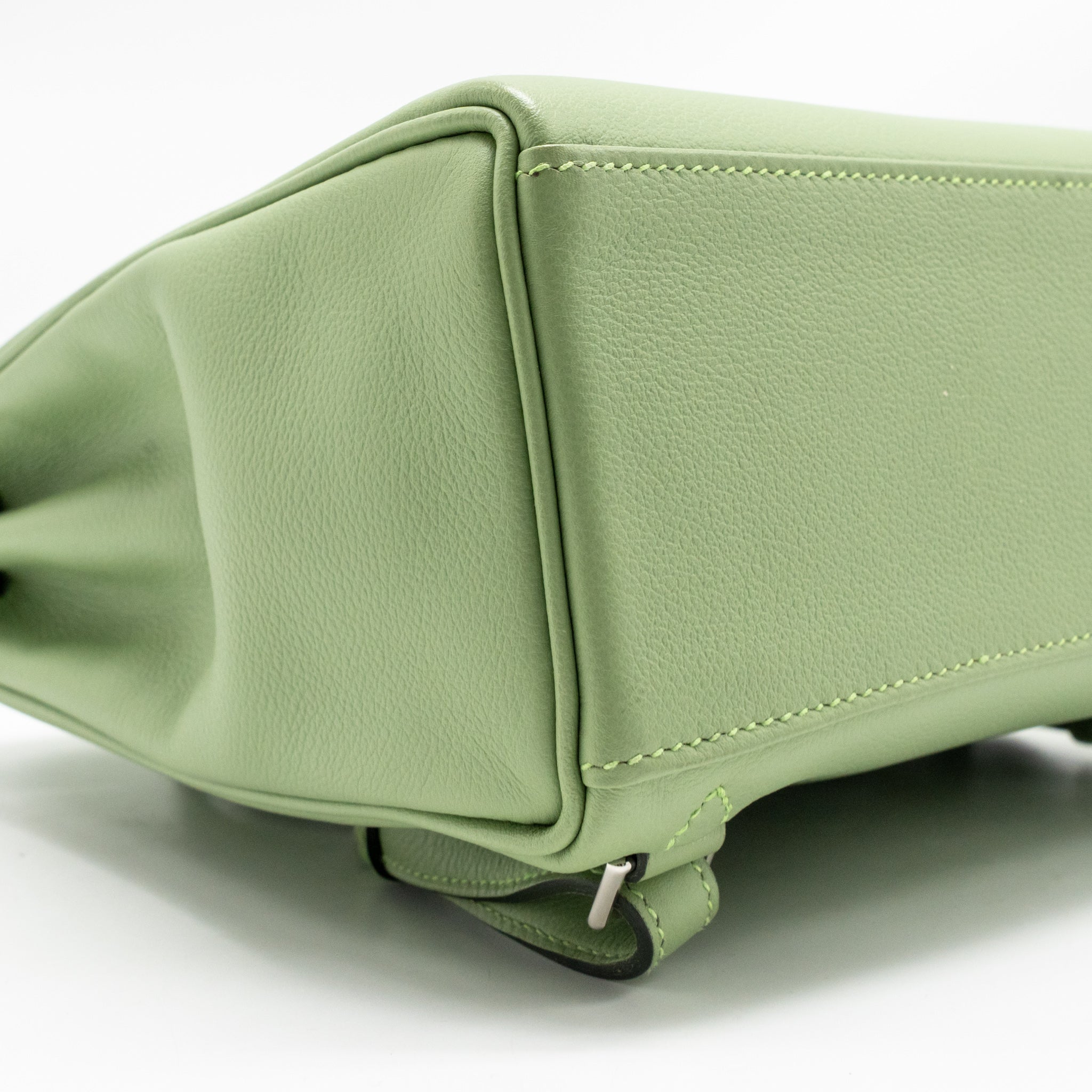 HERMES KELLY ADO BACKPACK EVERCOLOR VERT CRIQUET / GRIS PEARL SHW