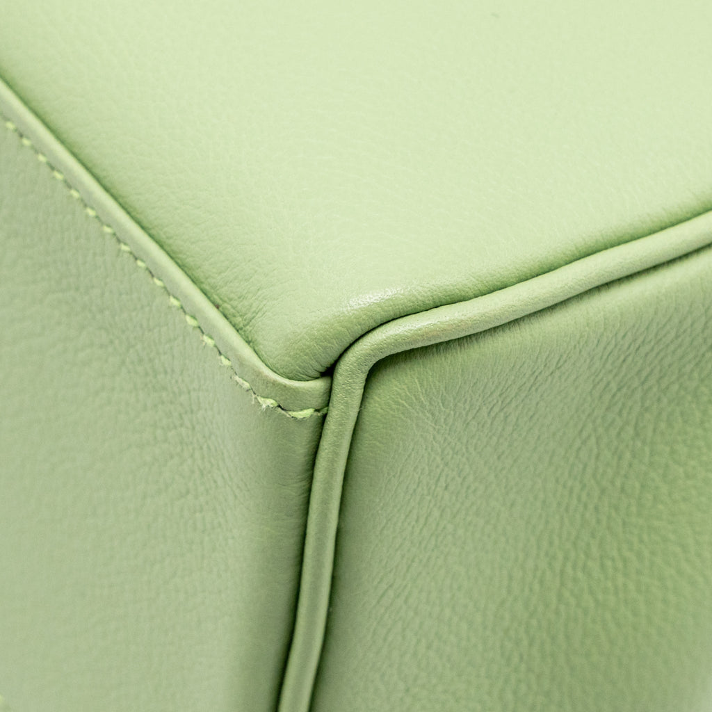 HERMES KELLY ADO BACKPACK EVERCOLOR VERT CRIQUET / GRIS PEARL SHW
