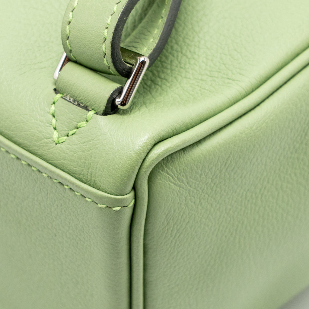 HERMES KELLY ADO BACKPACK EVERCOLOR VERT CRIQUET / GRIS PEARL SHW