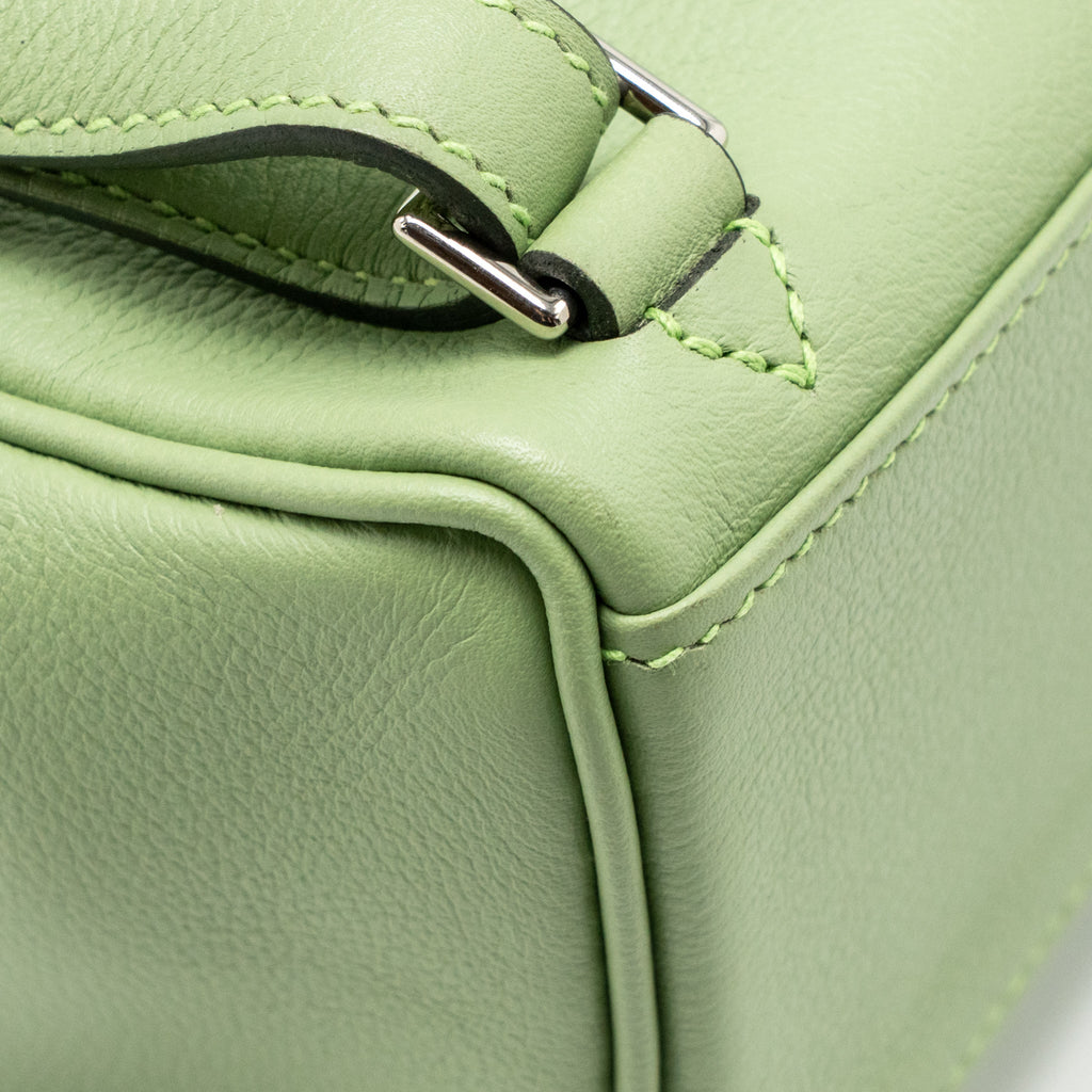 HERMES KELLY ADO BACKPACK EVERCOLOR VERT CRIQUET / GRIS PEARL SHW