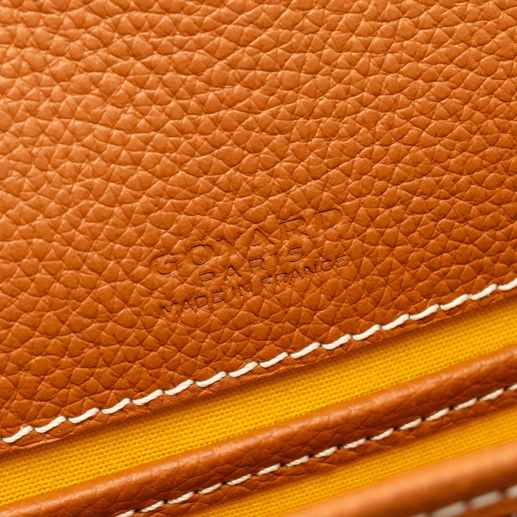 GOYARD BELVEDERE PM MESSENGER BAG GOYARDLINE CANVAS /CALFSKIN BLACK/TAN SHW