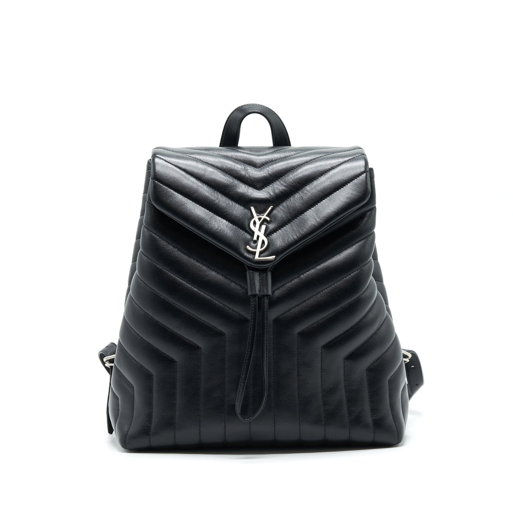 SAINT LAURENT MEDIUM LOULOU BACKPACK BLACK Y MATELASS