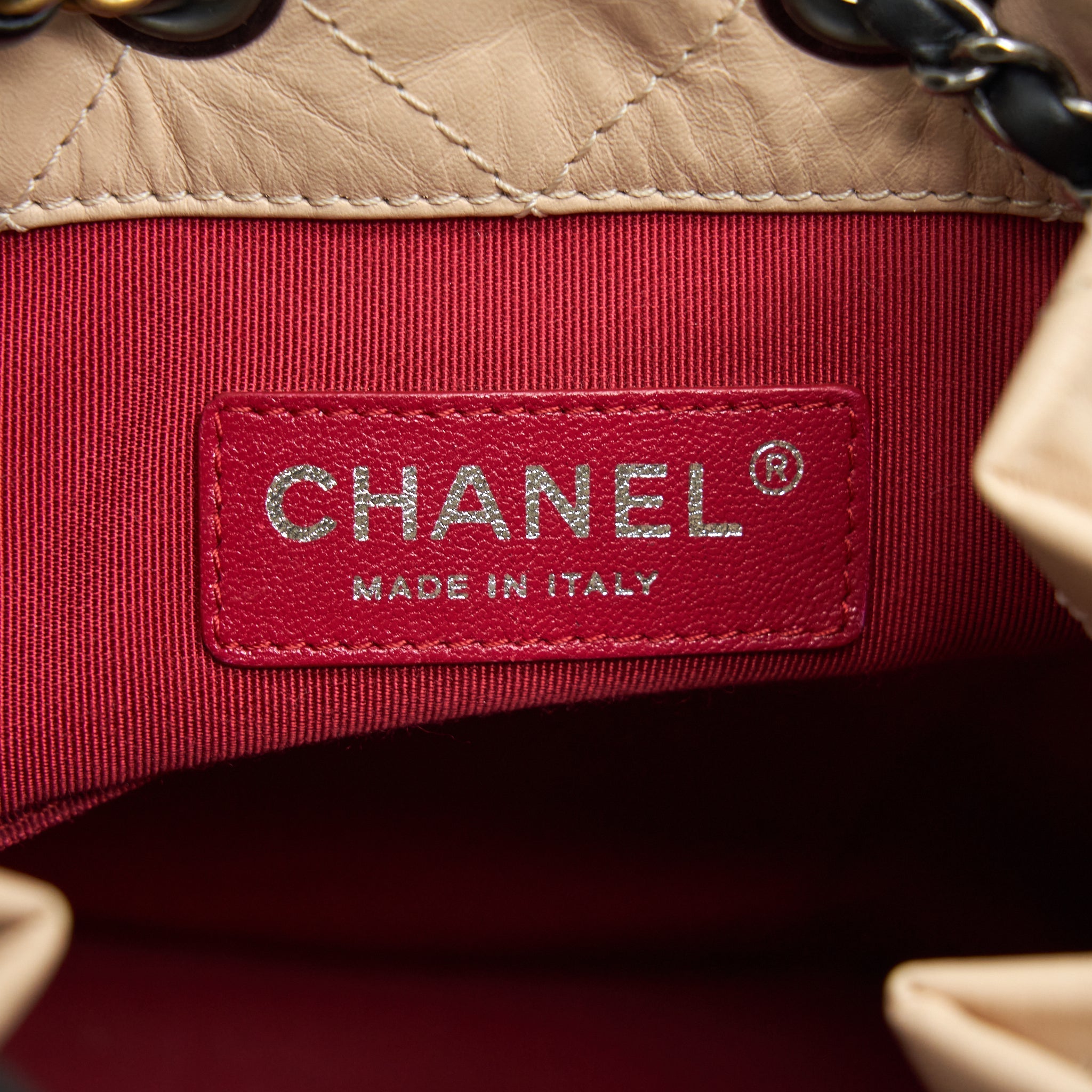 CHANEL SMALL GABRIELLE BACKPACK BEIGE/BLACK MULTI COLOUR HARDWARE