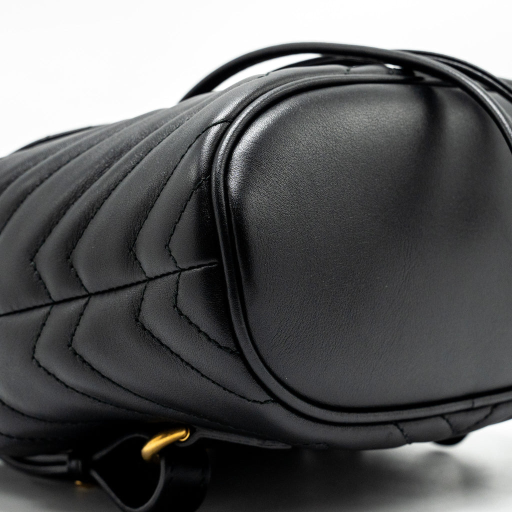GUCCI GG MARMONT BACKPACK CALFSKIN BLACK GHW