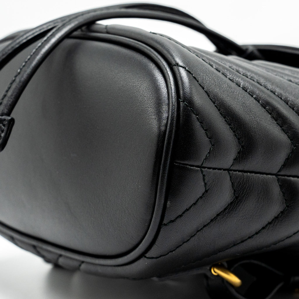 GUCCI GG MARMONT BACKPACK CALFSKIN BLACK GHW