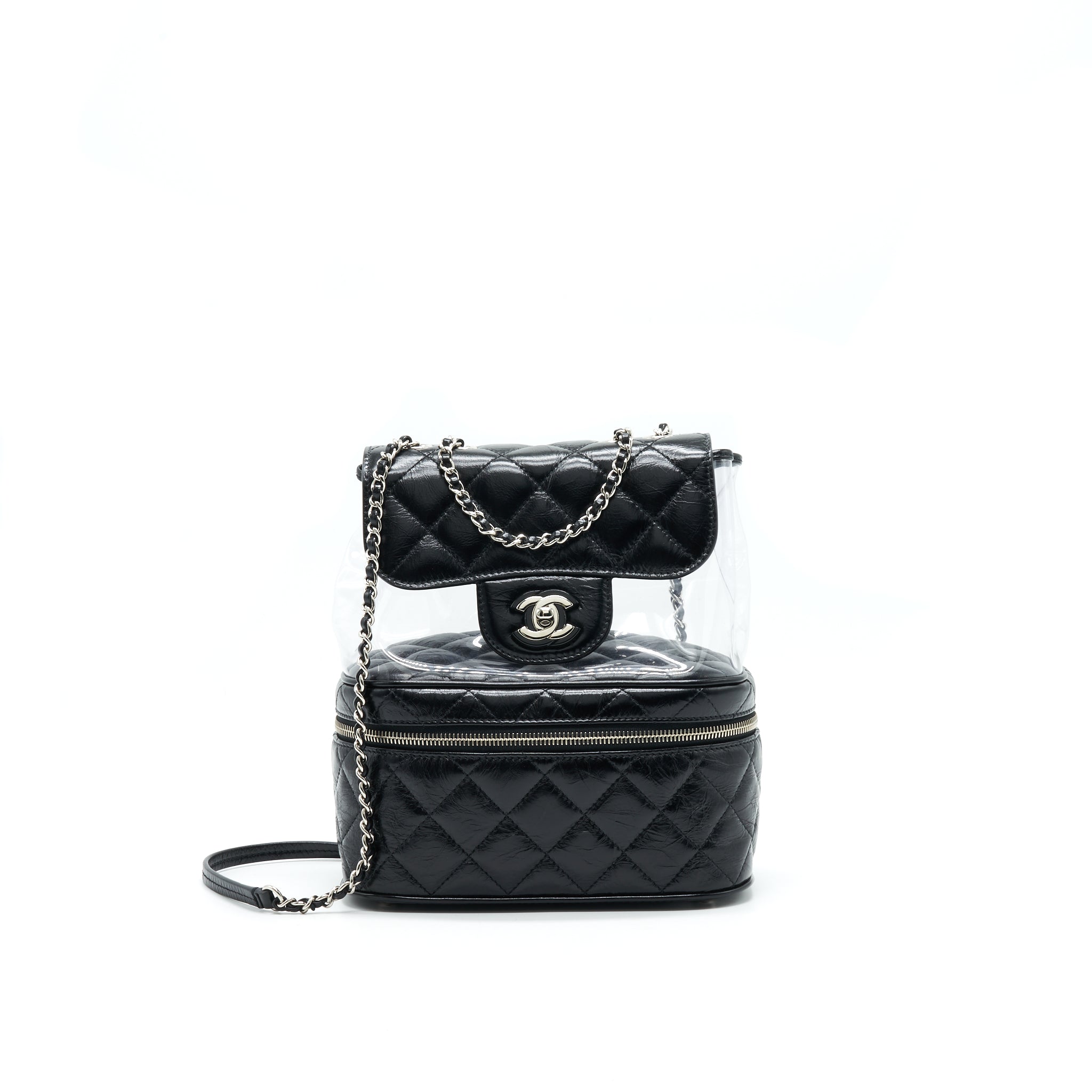 CHANEL TRANSPARENT LEATHER/ PVC CROSSBODY BAG