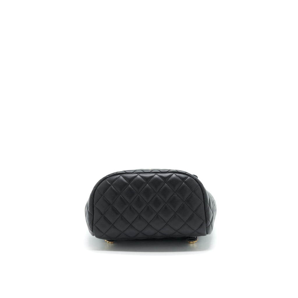 CHANEL QUILTED LAMBSKIN URBAN SPIRIT BACKPACK BLACK GHW