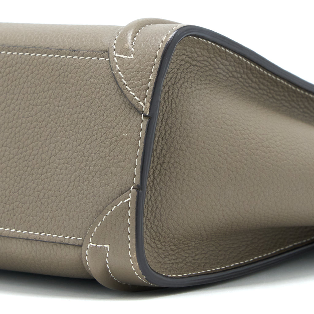 CELINE NANO LUGGAGE BAG CALFSKIN GREY SHW