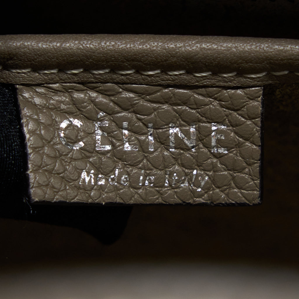CELINE NANO LUGGAGE BAG CALFSKIN GREY SHW