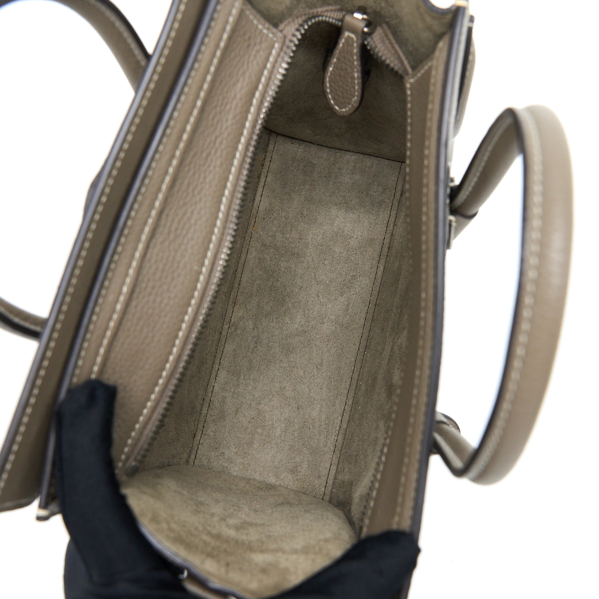 CELINE NANO LUGGAGE BAG CALFSKIN GREY SHW