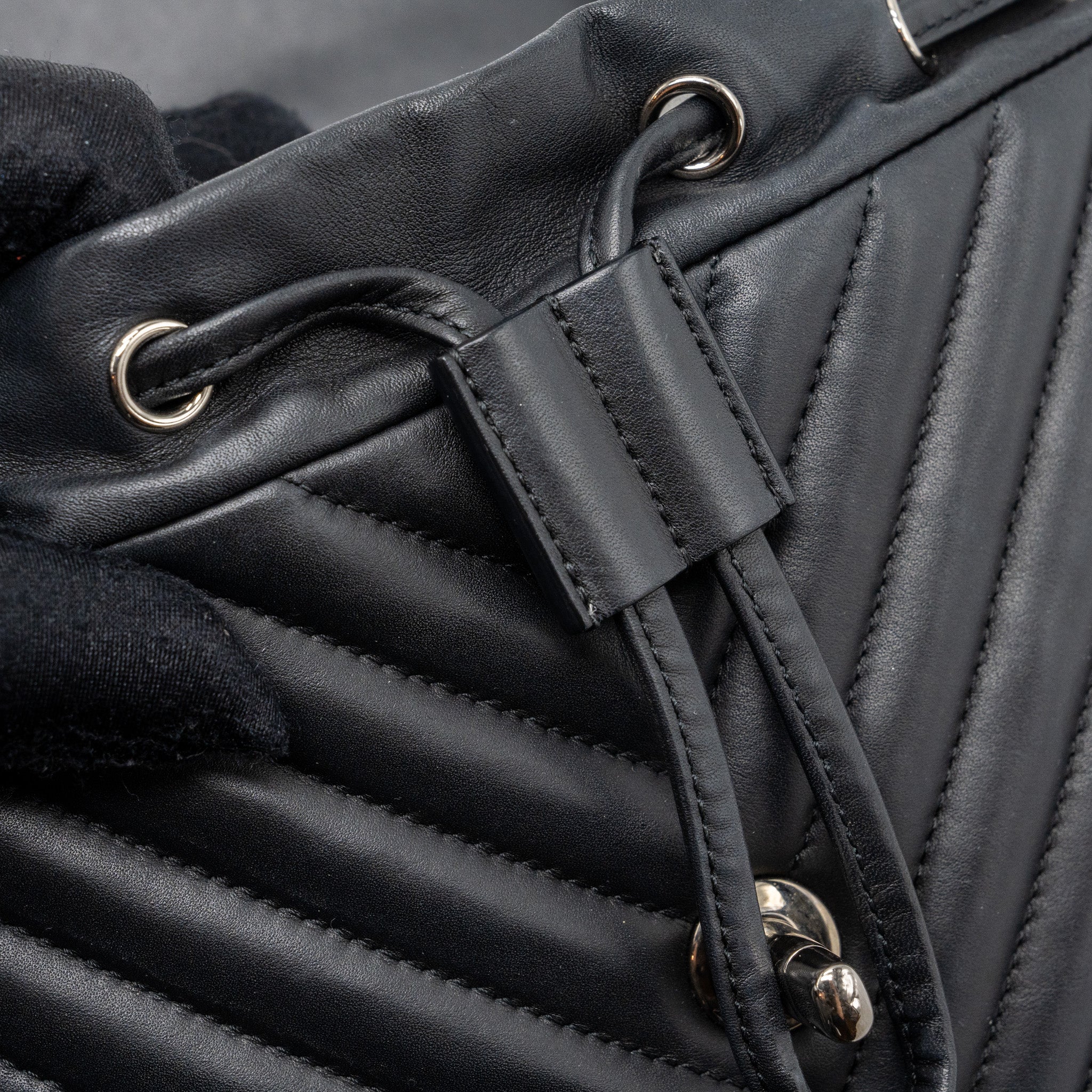 CHANEL SMALL URBAN SPIRIT BACKPACK CHEVRON CALFSKIN BLACK SHW