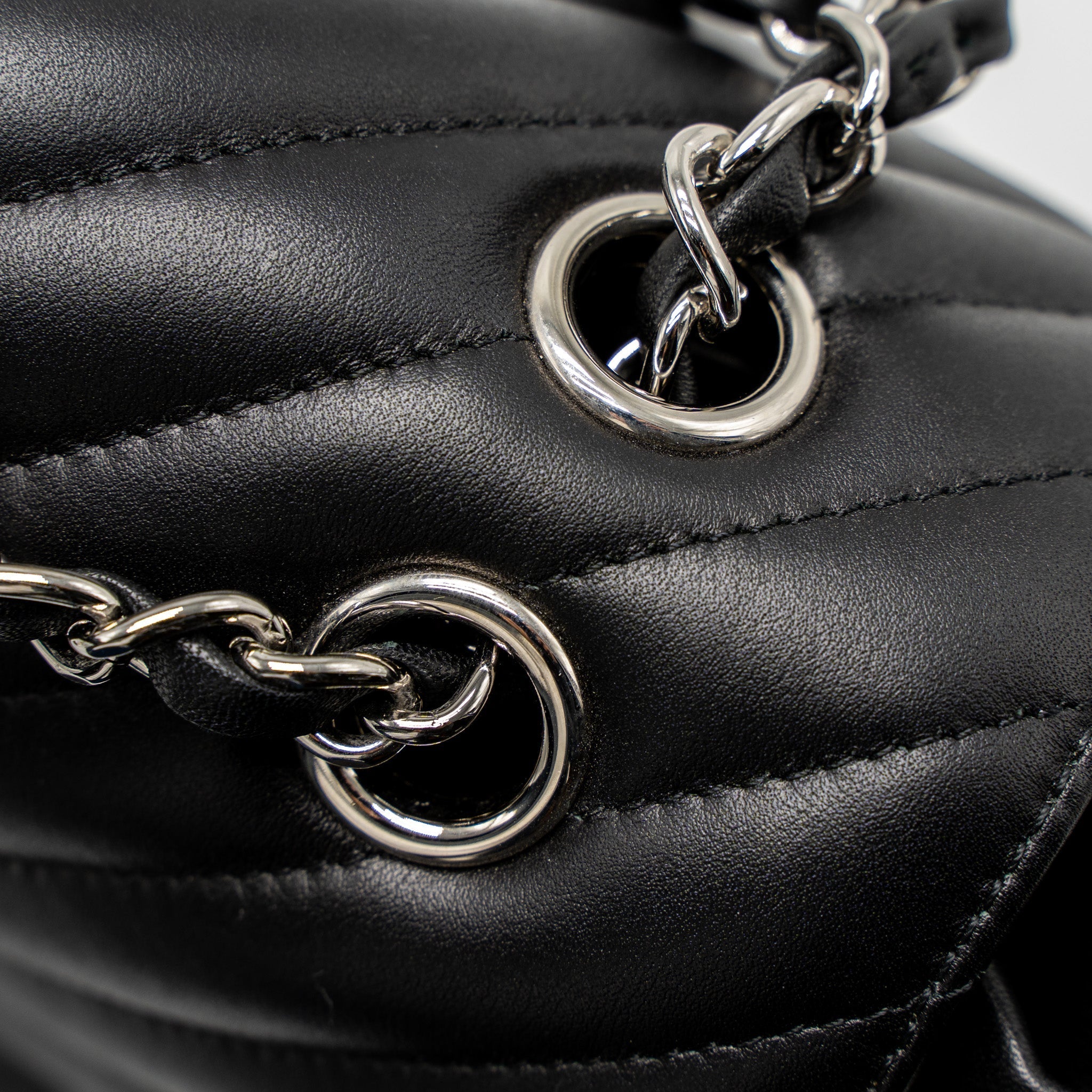 CHANEL URBAN SPIRIT BACKPACK CHEVRON CALFSKIN BLACK SHW