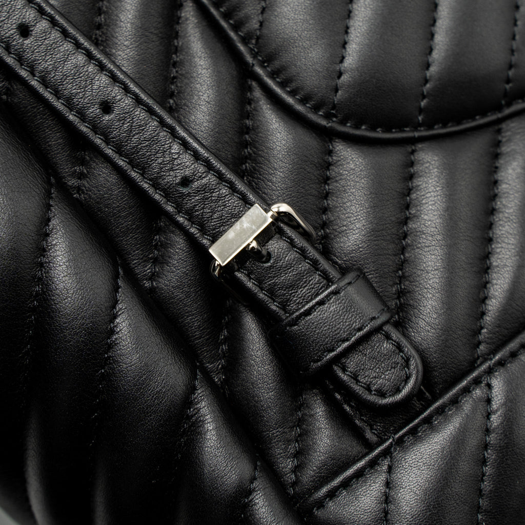 CHANEL URBAN SPIRIT BACKPACK CHEVRON CALFSKIN BLACK SHW