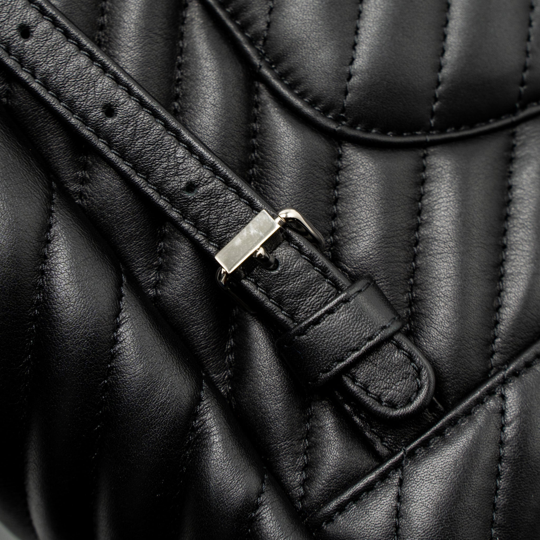CHANEL URBAN SPIRIT BACKPACK CHEVRON CALFSKIN BLACK SHW