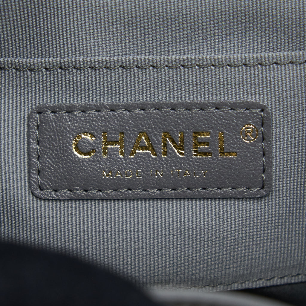 CHANEL 22A DUMA BACKPACK LAMBSKIN DARK GREY LGHW (MICROCHIP)