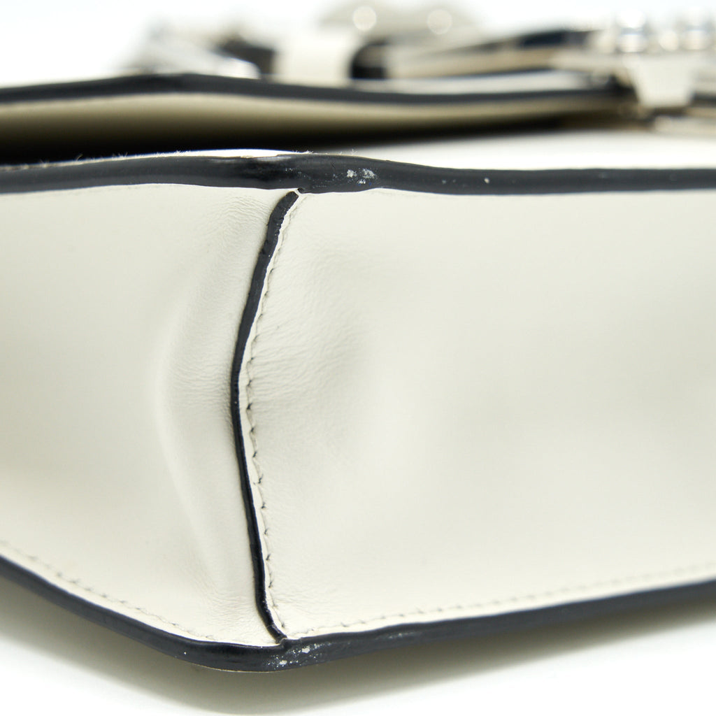 PRADA WOMAN'S MESSENGER BAG WHITE WITH SHW