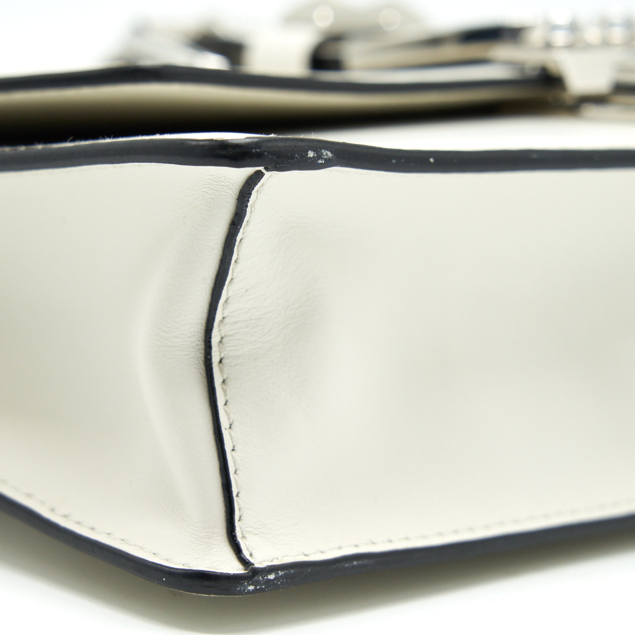 PRADA WOMAN'S MESSENGER BAG WHITE WITH SHW