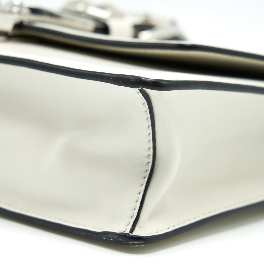 PRADA WOMAN'S MESSENGER BAG WHITE WITH SHW