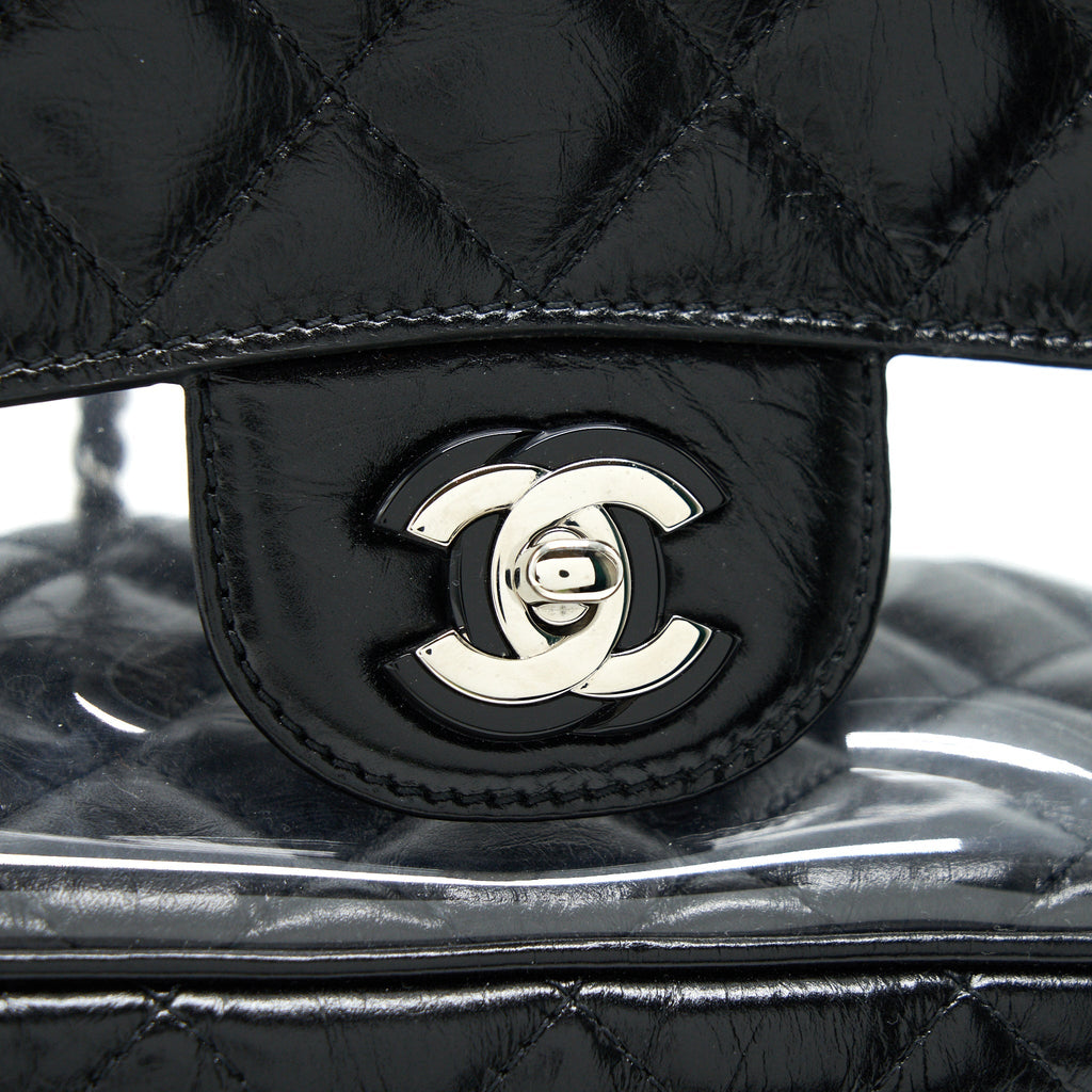 CHANEL TRANSPARENT LEATHER/ PVC CROSSBODY BAG