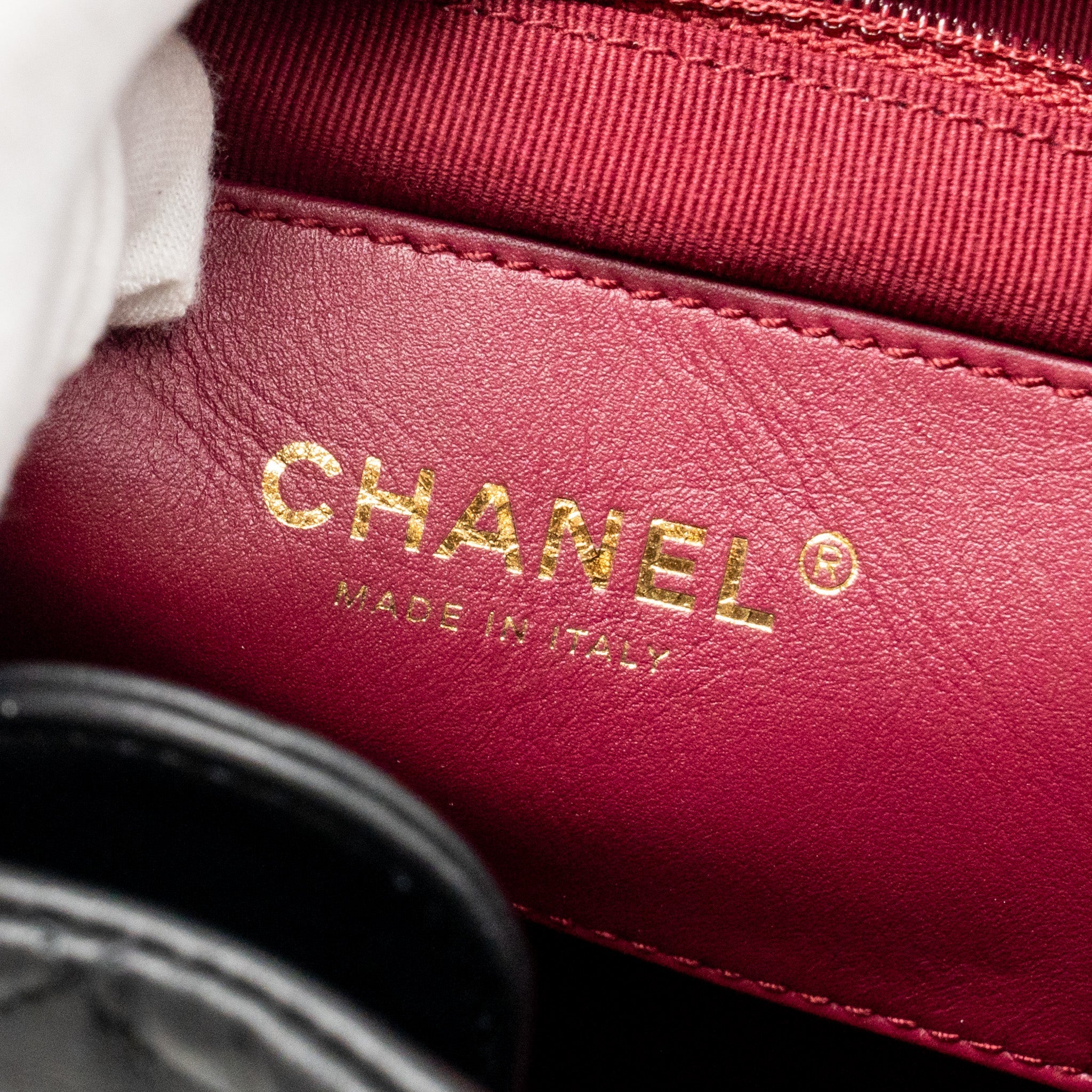 CHANEL DRAWSTRING TWO POCKETS BACKPACK CALFSKIN BLACK LGHW (MICROCHIP)