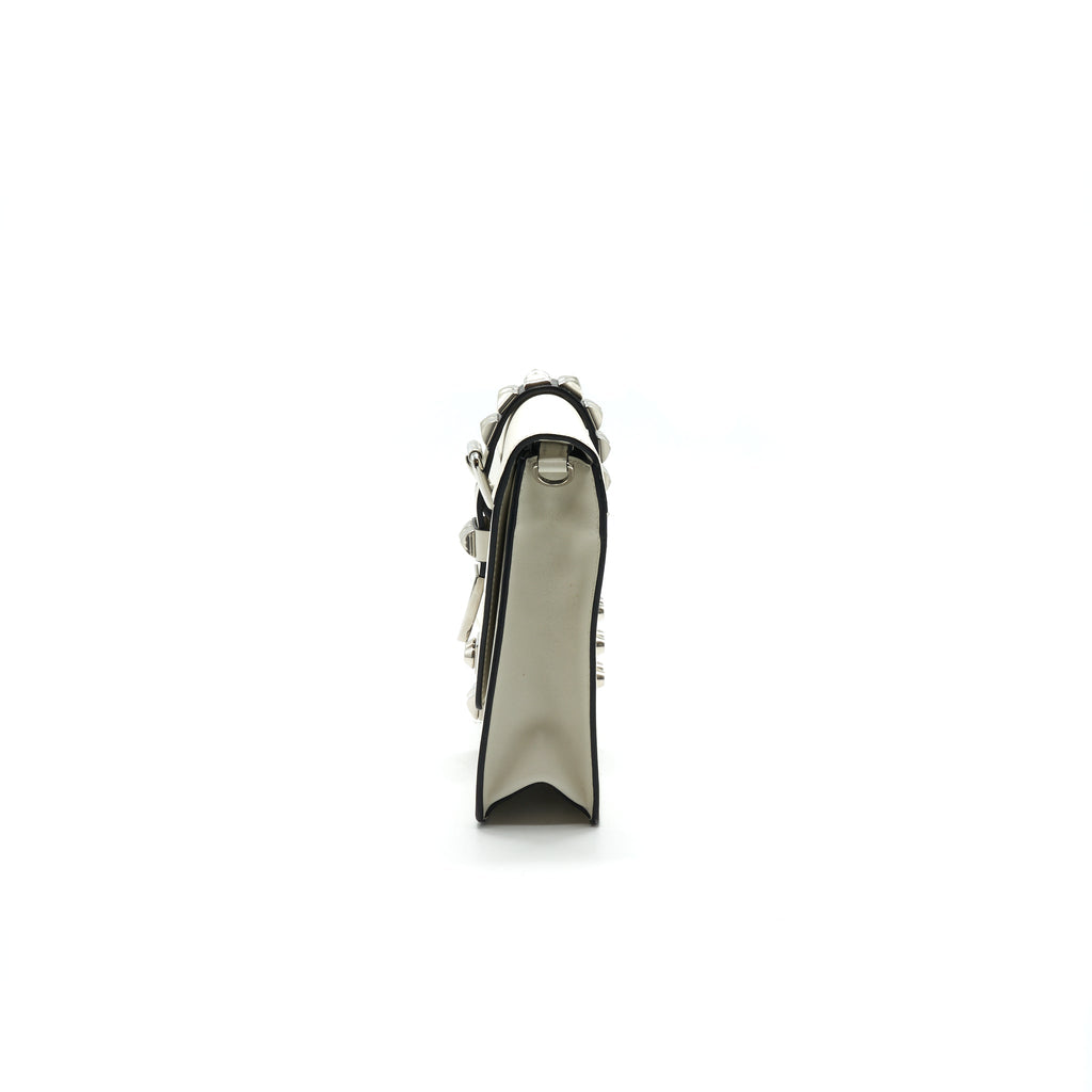 PRADA WOMAN'S MESSENGER BAG WHITE WITH SHW