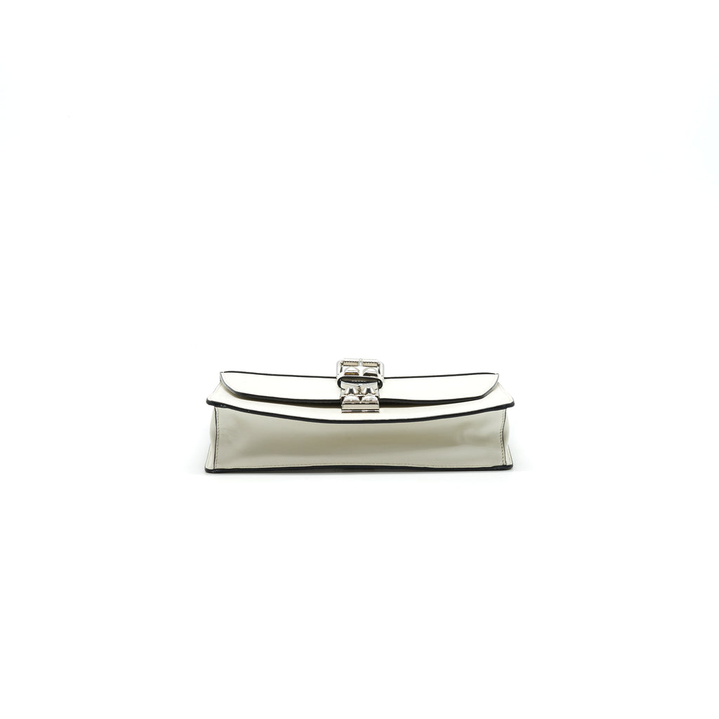 PRADA WOMAN'S MESSENGER BAG WHITE WITH SHW
