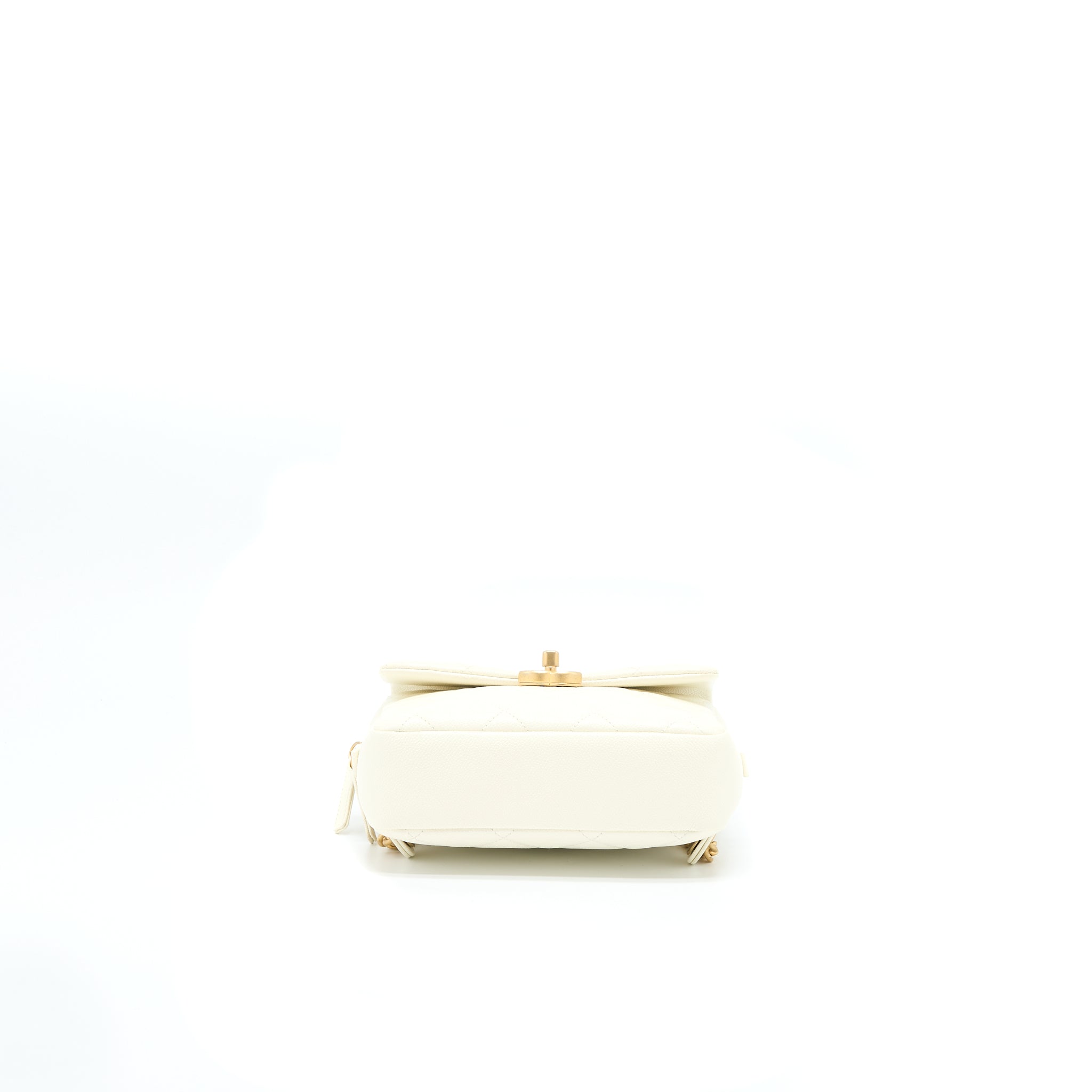 CHANEL 22P FLAP BACKPACK CAVIAR WHITE BRUSHED GHW (MICROCHIP)