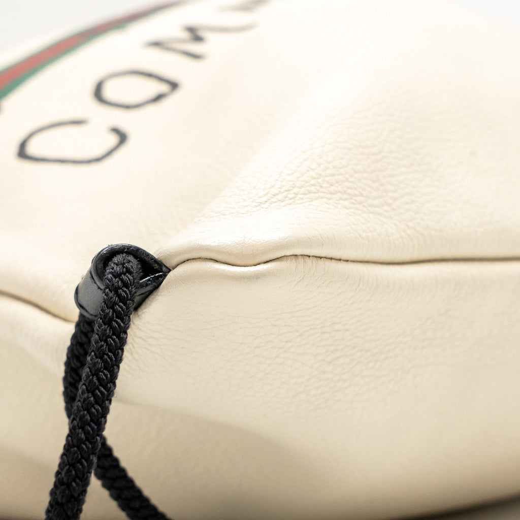 GUCCI DRAWSTRING BACKPACK CALFSKIN WHITE / BLACK