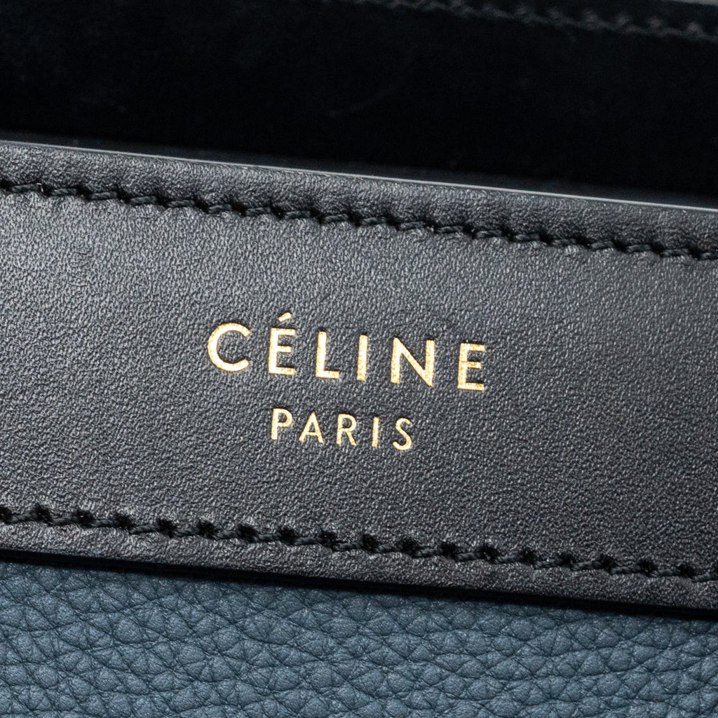 CELINE NANO LUGGAGE BAG MULTI COLOUR BLUE/DARK BLUE/BLACK GHW
