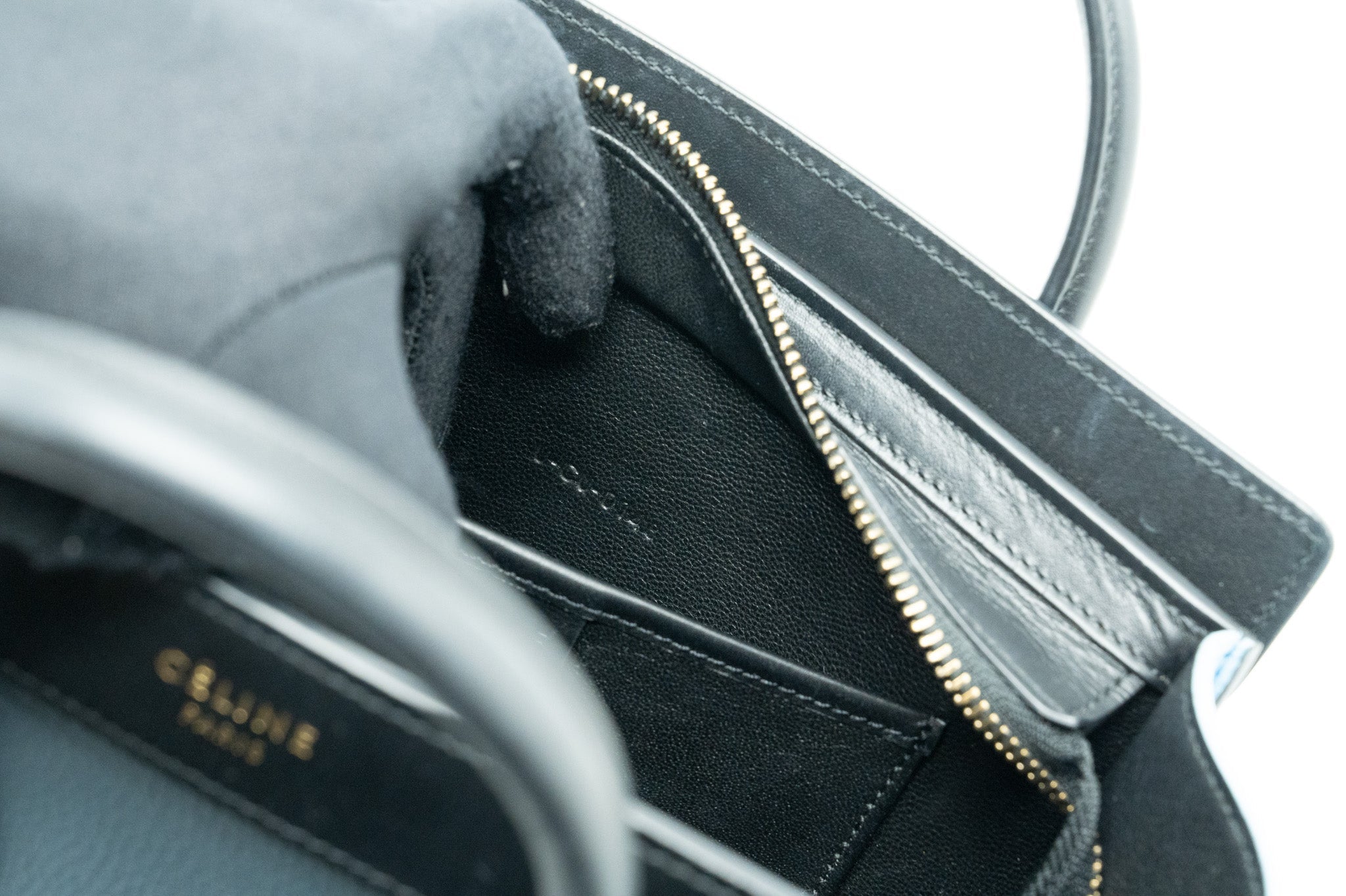 CELINE NANO LUGGAGE BAG MULTI COLOUR BLUE/DARK BLUE/BLACK GHW