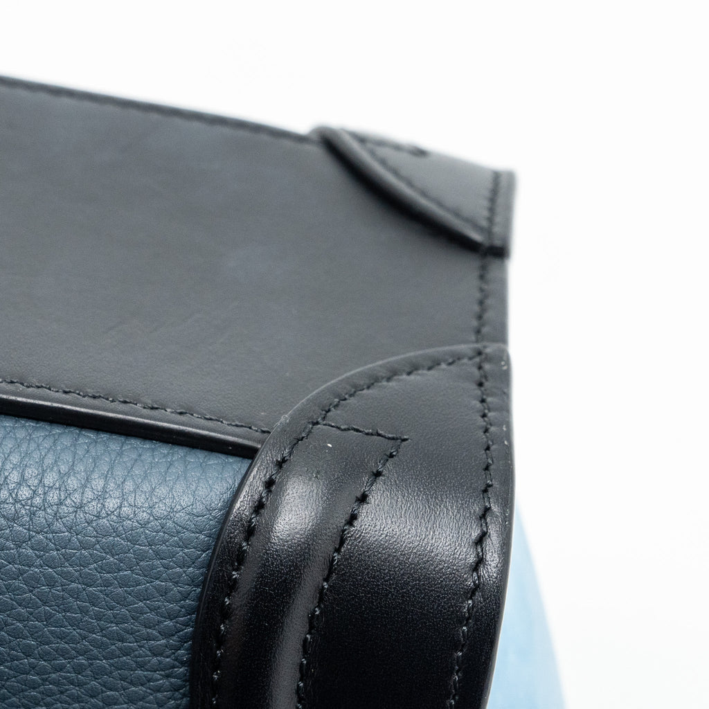 CELINE NANO LUGGAGE BAG MULTI COLOUR BLUE/DARK BLUE/BLACK GHW