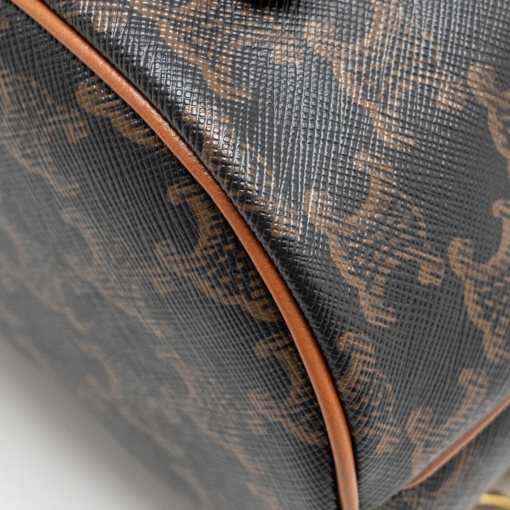 CELINE MINI BACKPACK FOLCO TRIOMPHE CANVAS/CALFSKIN TAN GHW