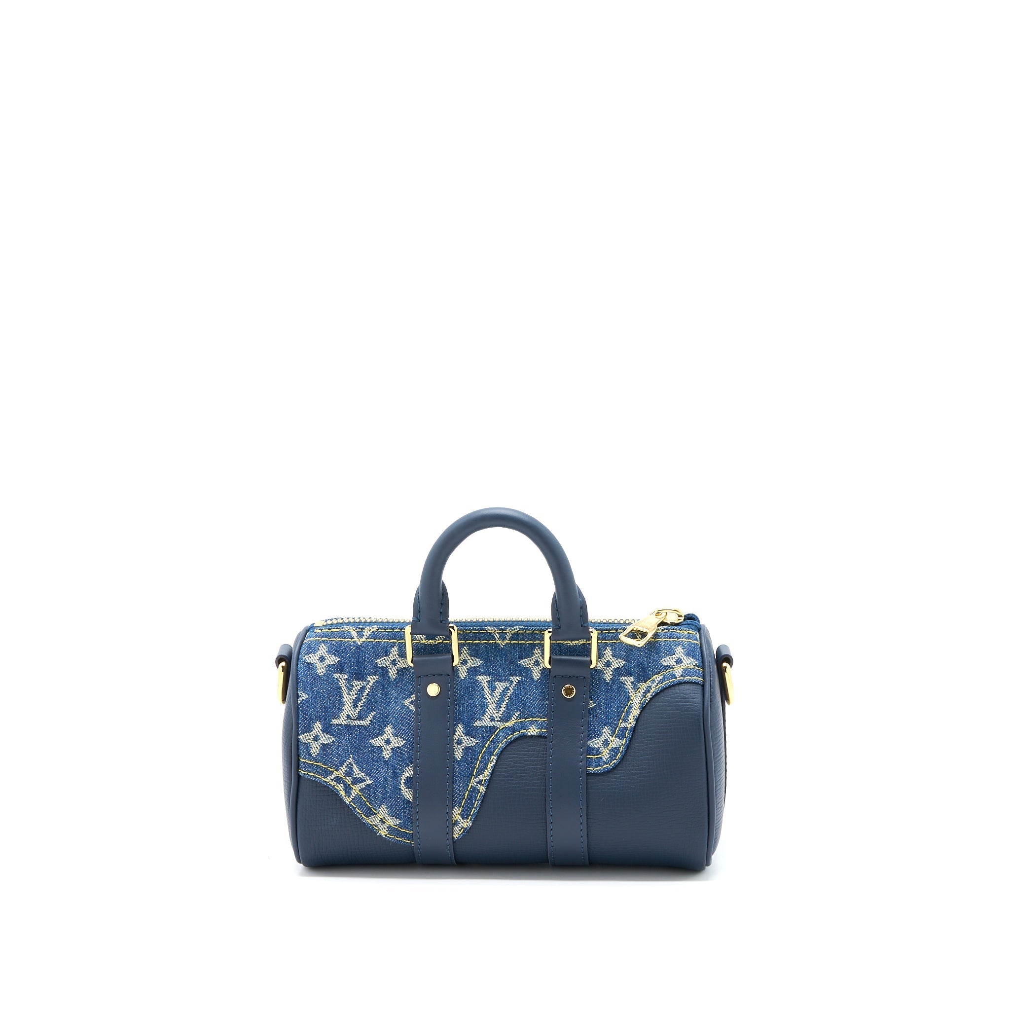 LOUIS VUITTON KEEPALL XS MONOGRAM DENIM/LEATHER BLUE GHW