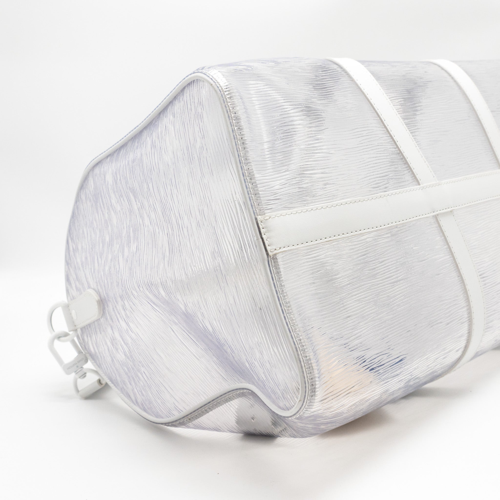 LOUIS VUITTON WAVY KEEPALL 50 EPI PLAGE WHITE