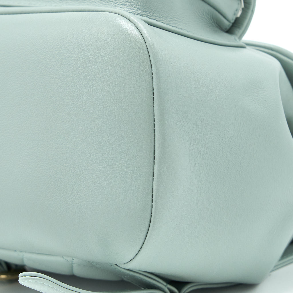 CHANEL 23C DUMA MINI BACKPACK CALFSKIN LIGHT GREY LGHW (MICROCHIP)