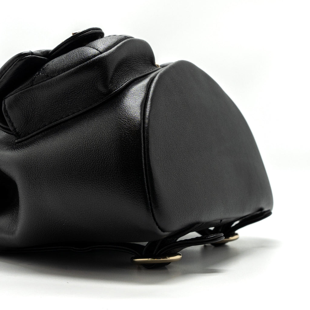 CHANEL 23A MINI TRIPLE PACK BACKPACK CALFSKIN BLACK LGHW (MICROCHIP )