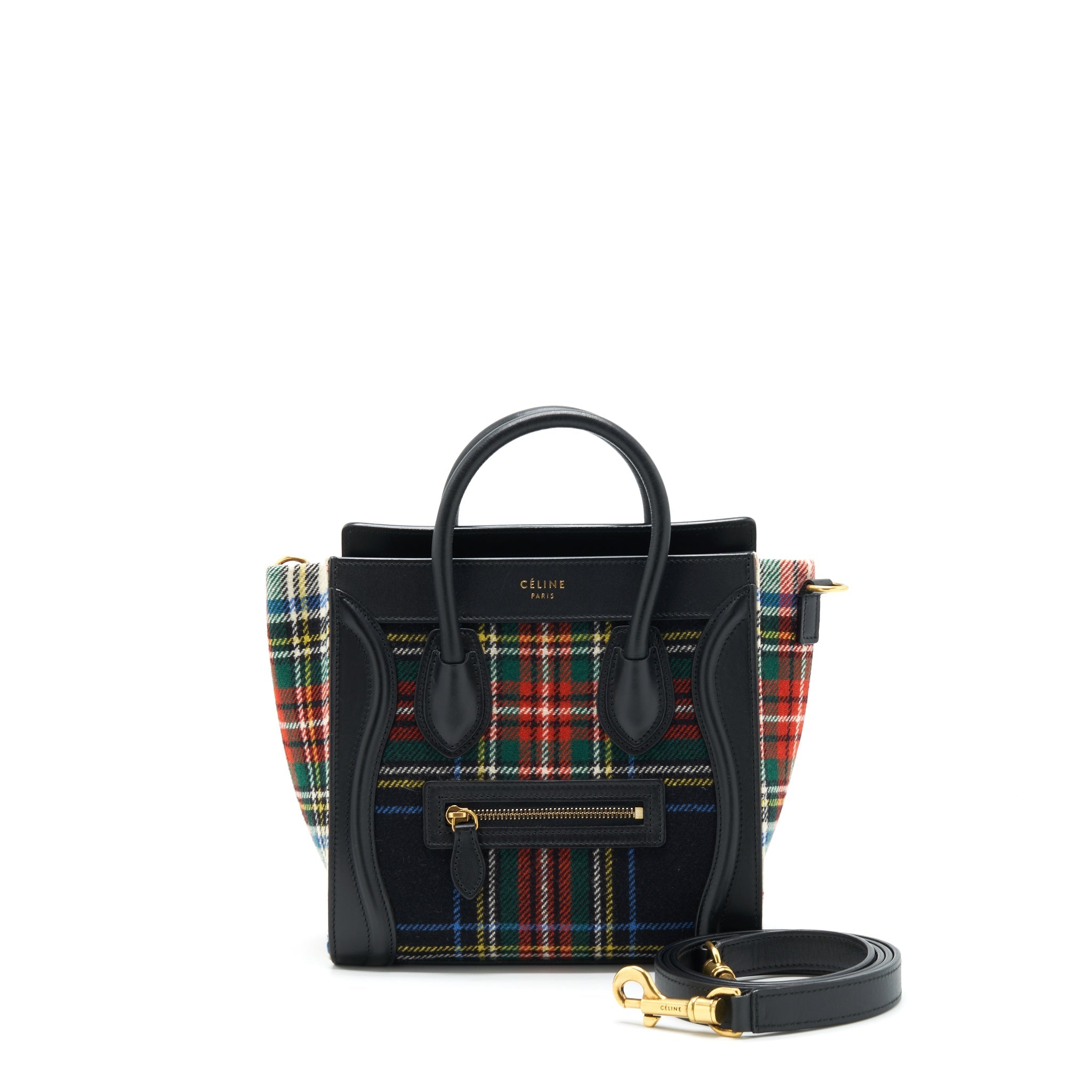 CELINE NANO LUGGAGE BAG FABRIC/ LEATHER MULTICOLOUR